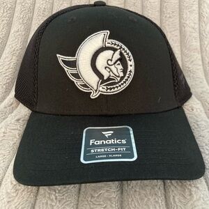 Senators: Fanatics Black and Gray Stretch-Fit Hat